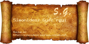 Simonidesz Györgyi névjegykártya
